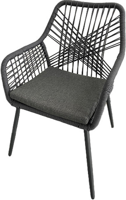쿠션과 정원 강철 폴리에스테르 로프 한 개의 가는 가지로 엮어 만드는 의자