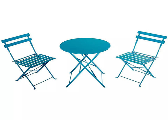 스틸 비스트로 파티오 야외 정원 접이식 테이블과 의자 3피스