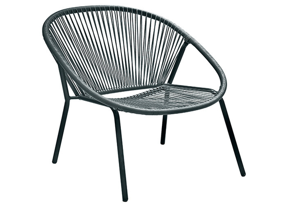 UV 저항하는 금속 등의자, K.D. 회색 라탄 적재식 의자들