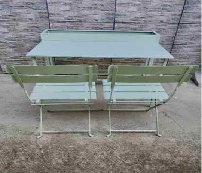 스틸 플라워 스탠드 70cm 정원 접이식 테이블과 의자 3개 세트