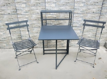 정연한 강철 60cm 테이블과 의자 꽃대 야외 세트
