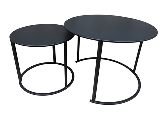 메탈 블랙 50 센티미터 높은 현대 라운드 커피 테이블 가구 철