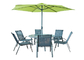 우호적인 OEM ODM 옥외테라스 탁자와 환경적인 우산과 의자들